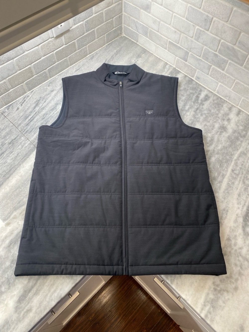 Travis Mathew Black Quilted Sleeveless Vest